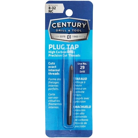 Century Drill & Tool Century Drill & Tool 8-32 Carbon Steel National Coarse Tap-Plug 95005